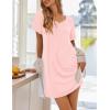 Ekouaer Women’s Nightgowns Short Sleeve Nightshirt Soft Night Gown Ladies Nightdress Comfy Pajama Dress(Light Pink)
