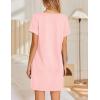 Ekouaer Women’s Nightgowns Short Sleeve Nightshirt Soft Night Gown Ladies Nightdress Comfy Pajama Dress(Light Pink)