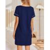 Ekouaer Women’s Nightgowns Short Sleeve Nightshirt Soft Night Gown Ladies Nightdress Comfy Pajama Dress(Navy Blue)