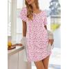 Ekouaer Women’s Nightgowns Short Sleeve Nightshirt Soft Night Gown Ladies Nightdress Comfy Pajama Dress(Pink Floral)