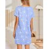 Ekouaer Women’s Nightgowns Short Sleeve Nightshirt Soft Night Gown Ladies Nightdress Comfy Pajama Dress(White Bird)