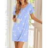 Ekouaer Women’s Nightgowns Short Sleeve Nightshirt Soft Night Gown Ladies Nightdress Comfy Pajama Dress(White Bird)