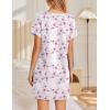 Ekouaer Women’s Nightgowns Short Sleeve Nightshirt Soft Night Gown Ladies Nightdress Comfy Pajama Dress(White Pink Floral)