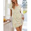 Ekouaer Women’s Nightgowns Short Sleeve Nightshirt Soft Night Gown Ladies Nightdress Comfy Pajama Dress(Yellow Floral)