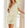 Ekouaer Women’s Nightgowns Short Sleeve Nightshirt Soft Night Gown Ladies Nightdress Comfy Pajama Dress(Yellow Floral)