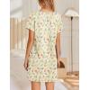 Ekouaer Women’s Nightgowns Short Sleeve Nightshirt Soft Night Gown Ladies Nightdress Comfy Pajama Dress(Yellow Floral)
