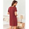 Ekouaer Women’s Sleep Shirt Short Sleeve Night Shirts Pullover Nightgown Soft Nightdress Sleepwear S-XXL(Wine Red)