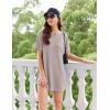 Ekouaer Women’s T-Shirt Nightgown Waffle Knit Short Sleeve Sleepshirts Comfy Casual Cover Ups(Light Curry)