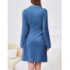 Ekouaer Women’s Robes Short Plush Bathrobe Knee Length Warm Soft Jacquard Robe Winter House Coat with Pockets S-XXL(Navy Blue)