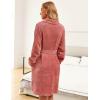 Ekouaer Women’s Robes Short Plush Bathrobe Knee Length Warm Soft Jacquard Robe Winter House Coat with Pockets S-XXL(Rose Pink)
