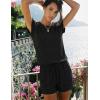 Ekouaer Rompers for Women Summer Casual Cap Sleeve Crewneck Short Pants Jumpsuit Beach Vacation Outfit with Pockets S-XXL(Black)