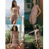 Ekouaer Rompers for Women Summer Casual Cap Sleeve Crewneck Short Pants Jumpsuit Beach Vacation Outfit with Pockets S-XXL(Brown)