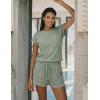 Ekouaer Rompers for Women Summer Casual Cap Sleeve Crewneck Short Pants Jumpsuit Beach Vacation Outfit with Pockets S-XXL(Ice Green)