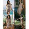 Ekouaer Rompers for Women Summer Casual Cap Sleeve Crewneck Short Pants Jumpsuit Beach Vacation Outfit with Pockets S-XXL(Khaki)