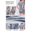 Ekouaer Rompers for Women Summer Casual Cap Sleeve Crewneck Short Pants Jumpsuit Beach Vacation Outfit with Pockets S-XXL(Light Blue)