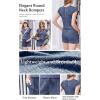 Ekouaer Rompers for Women Summer Casual Cap Sleeve Crewneck Short Pants Jumpsuit Beach Vacation Outfit with Pockets S-XXL(Navy Blue)