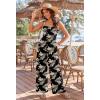 Ekouaer Women’s Casual Loose Jumpsuits One Piece Sleeveless Overalls Printed Long Pant Romper Fashion Boho Jumper with Pocket(Beige Leave Printed)