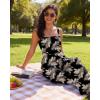 Ekouaer Women’s Casual Loose Jumpsuits One Piece Sleeveless Overalls Printed Long Pant Romper Fashion Boho Jumper with Pocket(Beige Leave Printed)