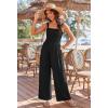 Ekouaer Women’s Casual Loose Jumpsuits One Piece Sleeveless Overalls Printed Long Pant Romper Fashion Boho Jumper with Pocket(Black)
