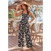 Ekouaer Women’s Casual Loose Jumpsuits One Piece Sleeveless Overalls Printed Long Pant Romper Fashion Boho Jumper with Pocket(Floral Black)