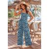 Ekouaer Women’s Casual Loose Jumpsuits One Piece Sleeveless Overalls Printed Long Pant Romper Fashion Boho Jumper with Pocket(Floral Blue & Green)