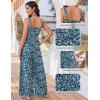 Ekouaer Women’s Casual Loose Jumpsuits One Piece Sleeveless Overalls Printed Long Pant Romper Fashion Boho Jumper with Pocket(Floral Blue & Green)
