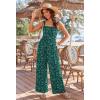 Ekouaer Women’s Casual Loose Jumpsuits One Piece Sleeveless Overalls Printed Long Pant Romper Fashion Boho Jumper with Pocket(Floral Lake Green)