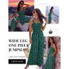 Ekouaer Women’s Casual Loose Jumpsuits One Piece Sleeveless Overalls Printed Long Pant Romper Fashion Boho Jumper with Pocket(Floral Lake Green)