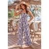Ekouaer Women’s Casual Loose Jumpsuits One Piece Sleeveless Overalls Printed Long Pant Romper Fashion Boho Jumper with Pocket(Floral Print)