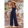 Ekouaer Women’s Casual Loose Jumpsuits One Piece Sleeveless Overalls Printed Long Pant Romper Fashion Boho Jumper with Pocket(Navy Blue)