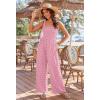 Ekouaer Women’s Casual Loose Jumpsuits One Piece Sleeveless Overalls Printed Long Pant Romper Fashion Boho Jumper with Pocket(Pink Polka Pots Printed)