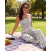 Ekouaer Women’s Casual Loose Jumpsuits One Piece Sleeveless Overalls Printed Long Pant Romper Fashion Boho Jumper with Pocket(White Print 2)