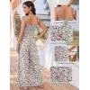 Ekouaer Women’s Casual Loose Jumpsuits One Piece Sleeveless Overalls Printed Long Pant Romper Fashion Boho Jumper with Pocket(White Print 2)