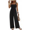 Ekouaer Women’s Casual Loose Jumpsuits One Piece Sleeveless Overalls Printed Long Pant Romper Fashion Boho Jumper with Pocket(Black)