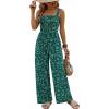 Ekouaer Women’s Casual Loose Jumpsuits One Piece Sleeveless Overalls Printed Long Pant Romper Fashion Boho Jumper with Pocket(Floral Lake Green)