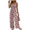 Ekouaer Women’s Casual Loose Jumpsuits One Piece Sleeveless Overalls Printed Long Pant Romper Fashion Boho Jumper with Pocket(Floral Print 2)