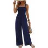 Ekouaer Women’s Casual Loose Jumpsuits One Piece Sleeveless Overalls Printed Long Pant Romper Fashion Boho Jumper with Pocket(Navy Blue)