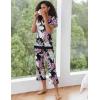 Ekouaer Capri Pajama Sets for Women Short Sleeve Tops Sleepwear Sleep Sets Pjs Sets Soft Two Piece Loungewear Sets(Black Floral)