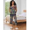Ekouaer Capri Pajama Sets for Women Short Sleeve Tops Sleepwear Sleep Sets Pjs Sets Soft Two Piece Loungewear Sets(Bohemian)