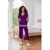Ekouaer Capri Pajama Sets for Women Short Sleeve Tops Sleepwear Sleep Sets Pjs Sets Soft Two Piece Loungewear Sets(Purple)