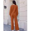 Ekouaer Knit Lounge Sets for Women 2 Piece Cozy Long Sleeve Pullover Sweater Top and Wide Leg Pants Set Pajamas Outfits(Caramel)