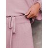 Ekouaer Knit Lounge Sets for Women 2 Piece Cozy Long Sleeve Pullover Sweater Top and Wide Leg Pants Set Pajamas Outfits(Pink)