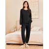 Ekouaer Lounge Sets for Women 2 Piece Jogger Pajama Long Sleeve Pants Loungewear Sweatsuits Casual Matching Outfits(Black)