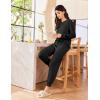 Ekouaer Lounge Sets for Women 2 Piece Jogger Pajama Long Sleeve Pants Loungewear Sweatsuits Casual Matching Outfits(Black)