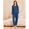 Ekouaer Lounge Sets for Women 2 Piece Jogger Pajama Long Sleeve Pants Loungewear Sweatsuits Casual Matching Outfits(Blue)
