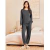 Ekouaer Lounge Sets for Women 2 Piece Jogger Pajama Long Sleeve Pants Loungewear Sweatsuits Casual Matching Outfits(Deep Grey)