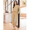 Ekouaer Lounge Sets for Women 2 Piece Jogger Pajama Long Sleeve Pants Loungewear Sweatsuits Casual Matching Outfits(Khaki)