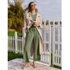 Ekouaer Lounge Sets for Women Short Sleeve Pullover Tops and Long Pants Soft Pajamas Set 2 Piece Outfits S-XXL(Army Green)