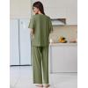 Ekouaer Lounge Sets for Women Short Sleeve Pullover Tops and Long Pants Soft Pajamas Set 2 Piece Outfits S-XXL(Army Green)