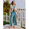 Ekouaer Lounge Sets for Women Short Sleeve Pullover Tops and Long Pants Soft Pajamas Set 2 Piece Outfits S-XXL(Blue Green)